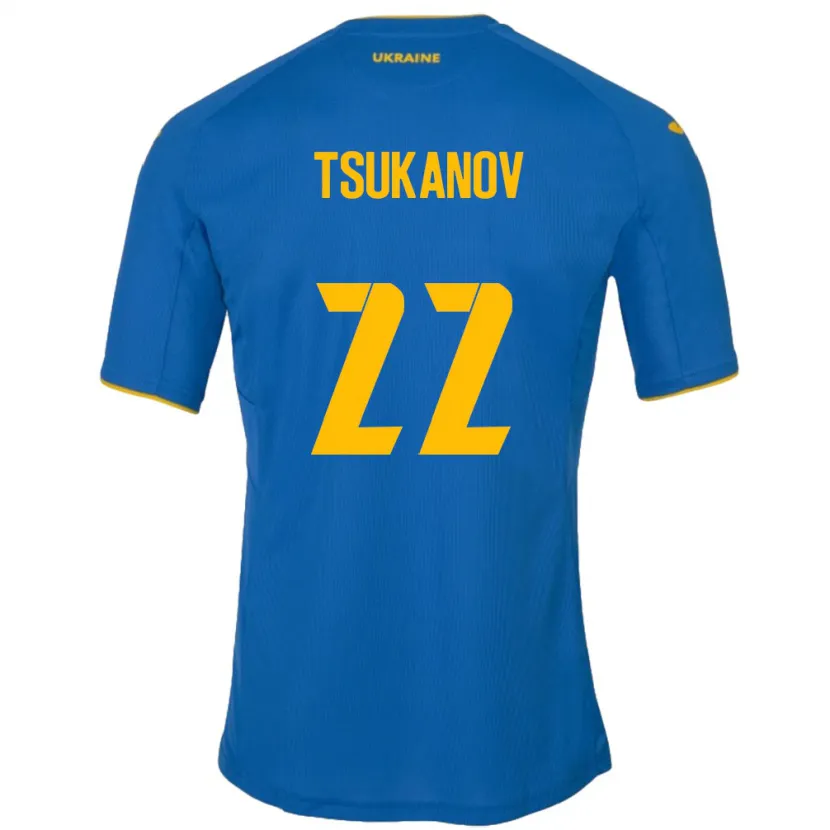 Danxen Kinder Ukraine Viktor Tsukanov #22 Blau Auswärtstrikot Trikot 24-26 T-Shirt