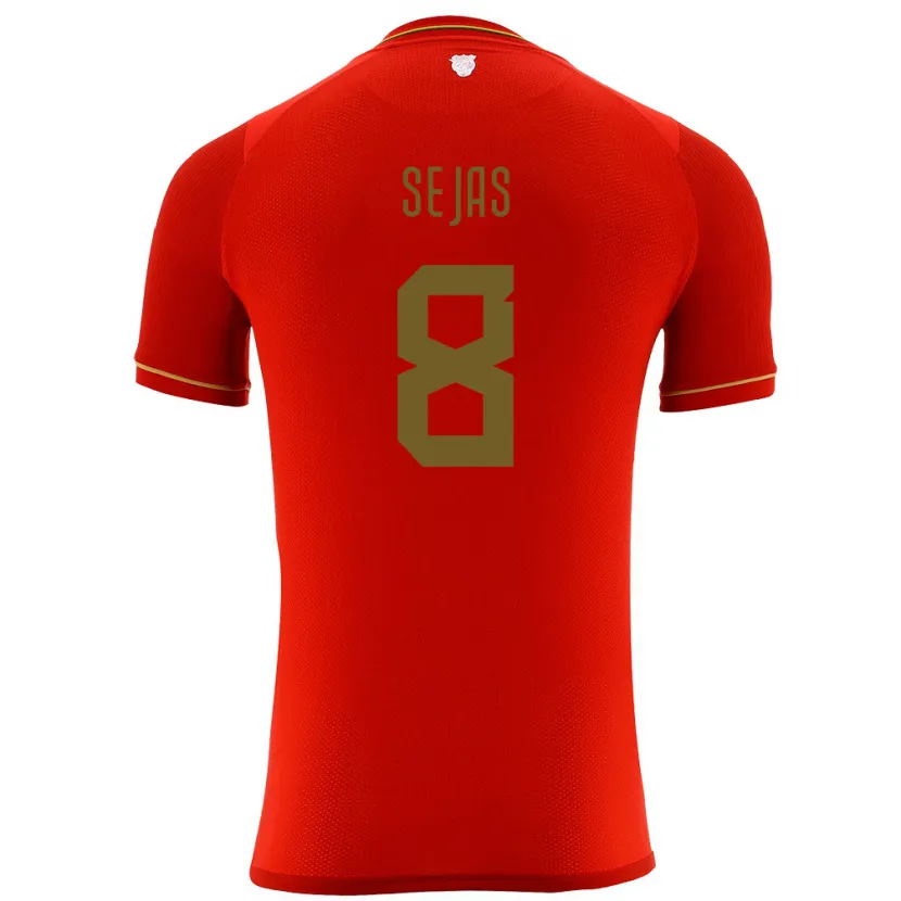 Danxen Kinder Bolivien Carlos Sejas #8 Rot Auswärtstrikot Trikot 24-26 T-Shirt