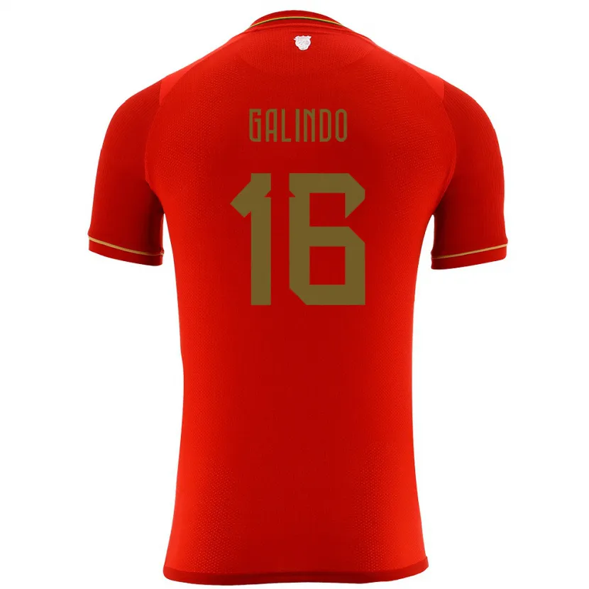 Danxen Kinder Bolivien Matías Galindo #16 Rot Auswärtstrikot Trikot 24-26 T-Shirt