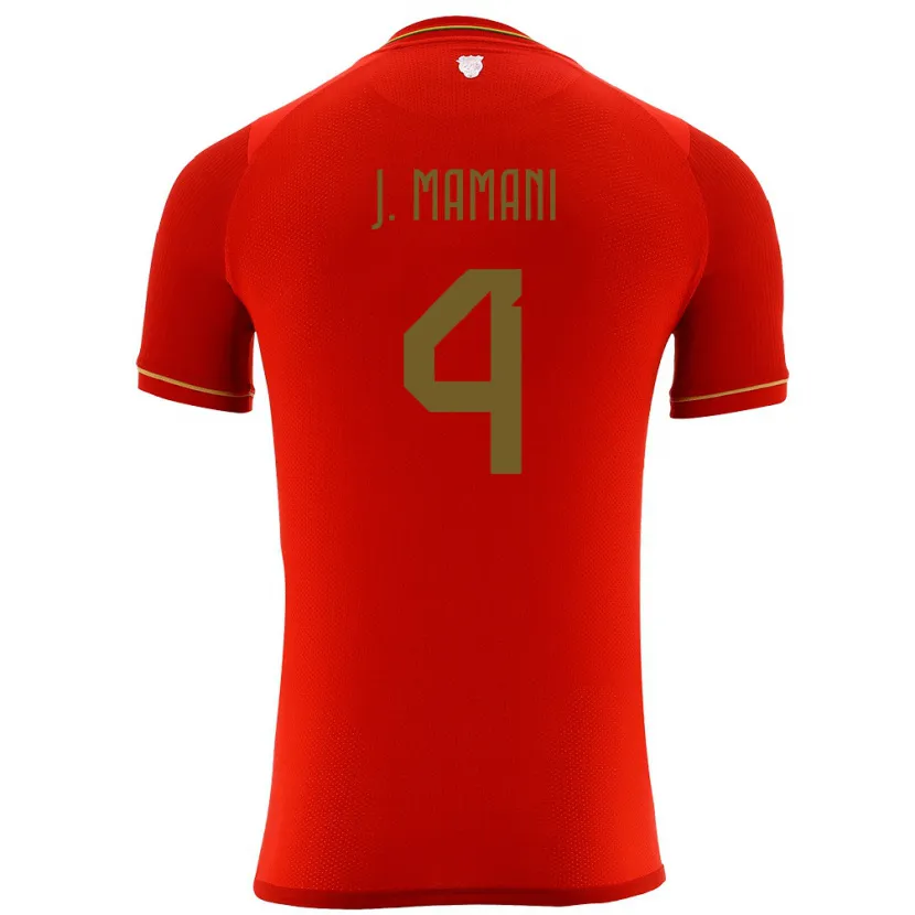 Danxen Kinder Bolivien Jhylian Mary Mamani #4 Rot Auswärtstrikot Trikot 24-26 T-Shirt
