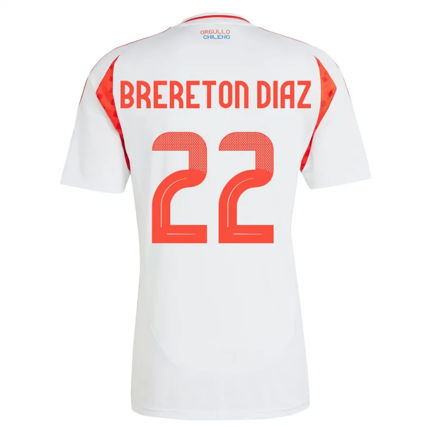 Danxen Kinder Chile Ben Brereton Díaz #22 Weiß Auswärtstrikot Trikot 24-26 T-Shirt