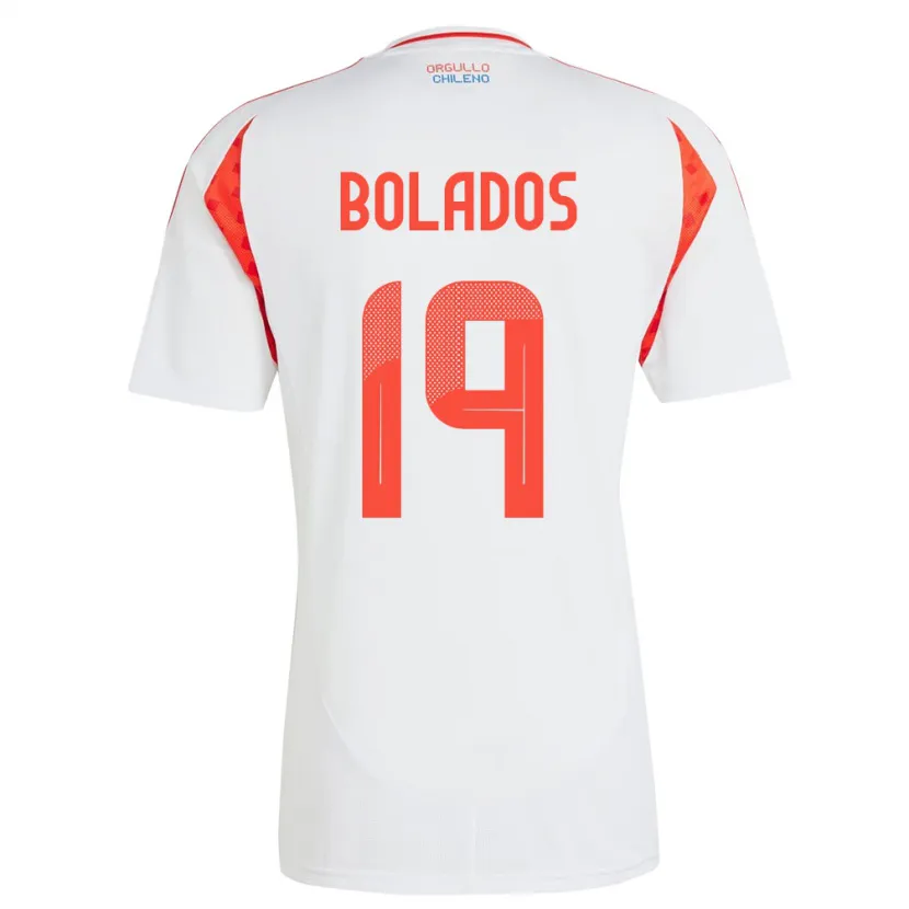 Danxen Kinder Chile Marcos Bolados #19 Weiß Auswärtstrikot Trikot 24-26 T-Shirt