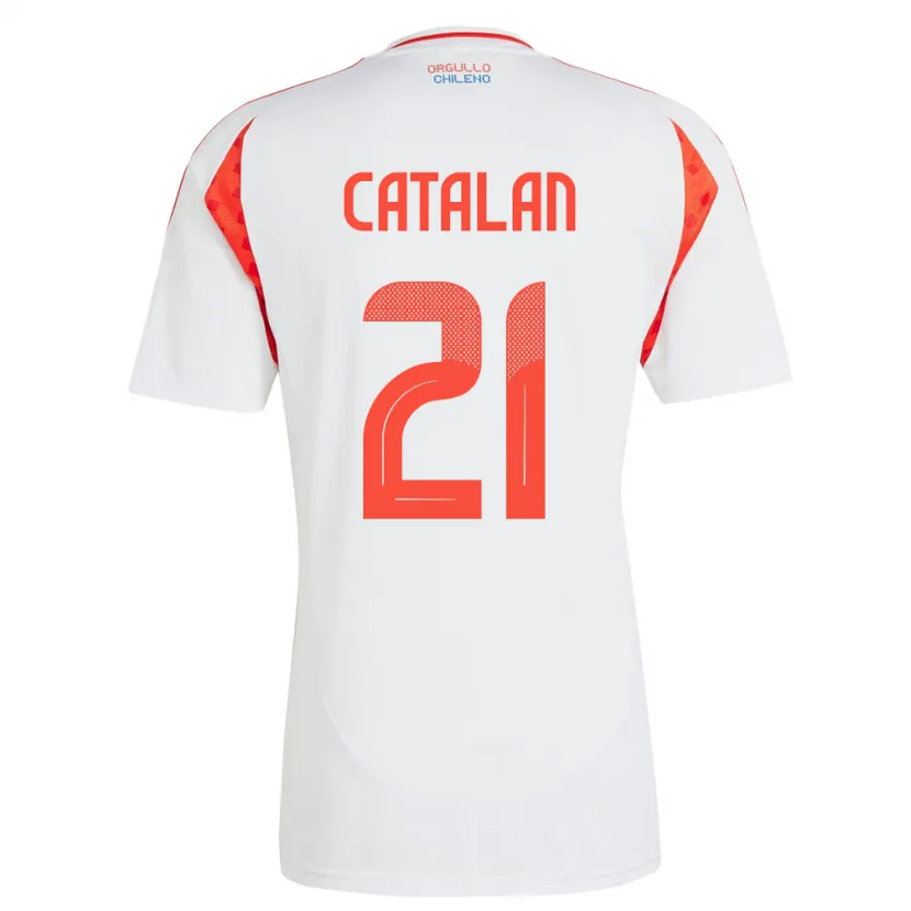 Danxen Kinder Chile Matías Catalán #21 Weiß Auswärtstrikot Trikot 24-26 T-Shirt