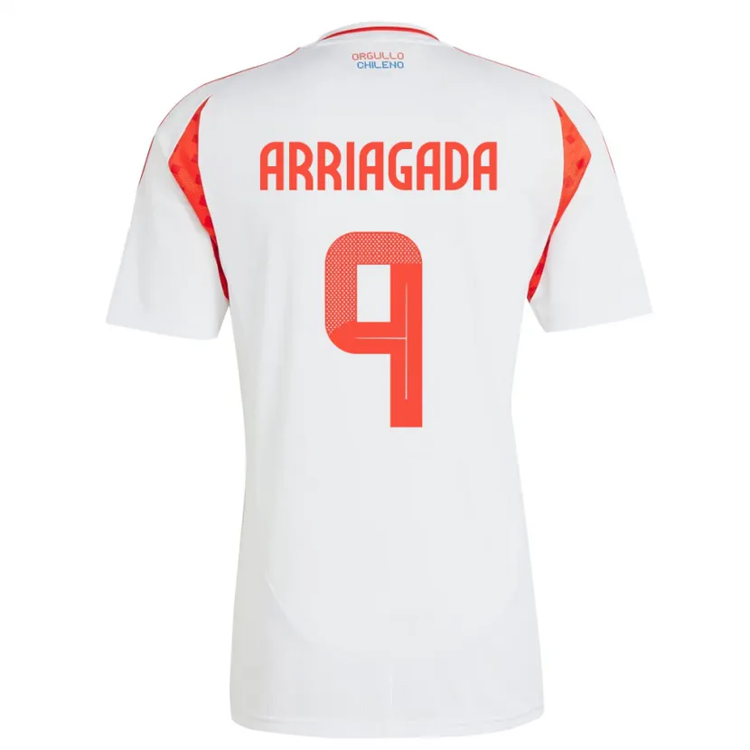 Danxen Kinder Chile Luciano Arriagada #9 Weiß Auswärtstrikot Trikot 24-26 T-Shirt
