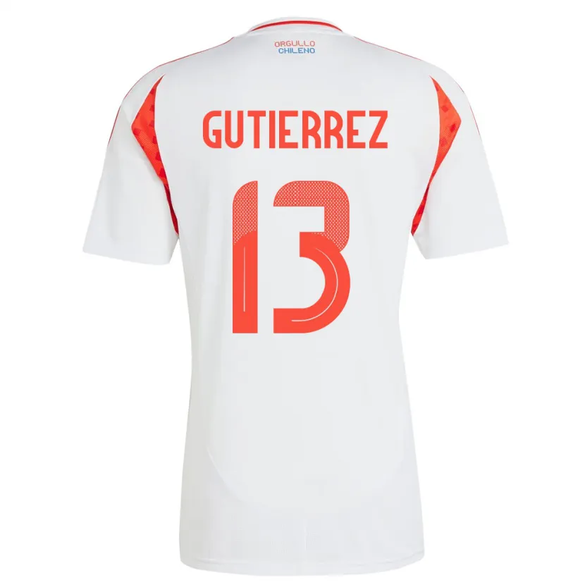 Danxen Kinder Chile Daniel Gutiérrez #13 Weiß Auswärtstrikot Trikot 24-26 T-Shirt