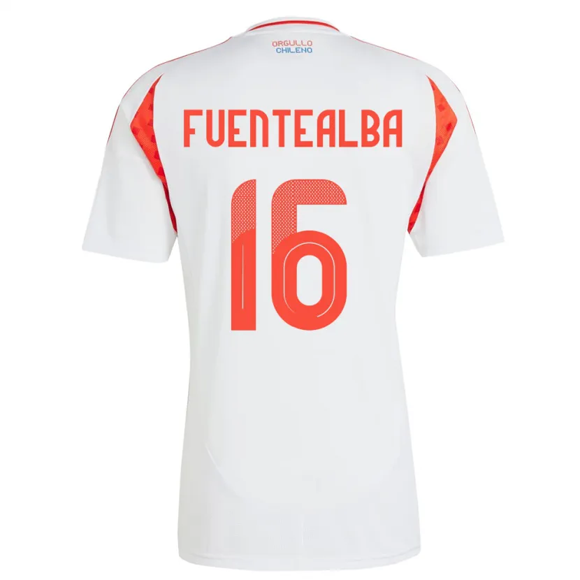 Danxen Kinder Chile Jeison Fuentealba #16 Weiß Auswärtstrikot Trikot 24-26 T-Shirt
