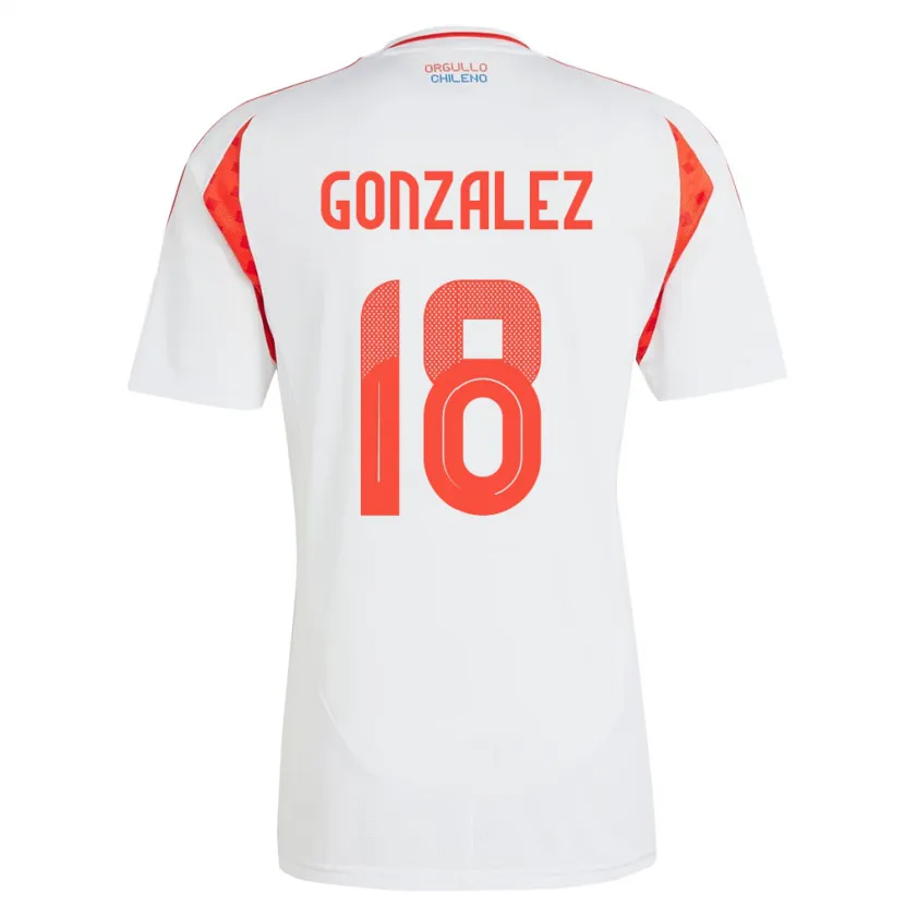 Danxen Kinder Chile Bryan González #18 Weiß Auswärtstrikot Trikot 24-26 T-Shirt