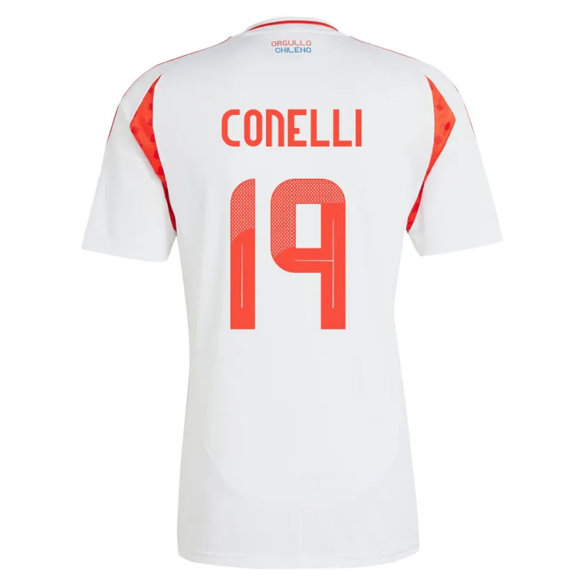 Danxen Kinder Chile Vicente Conelli #19 Weiß Auswärtstrikot Trikot 24-26 T-Shirt