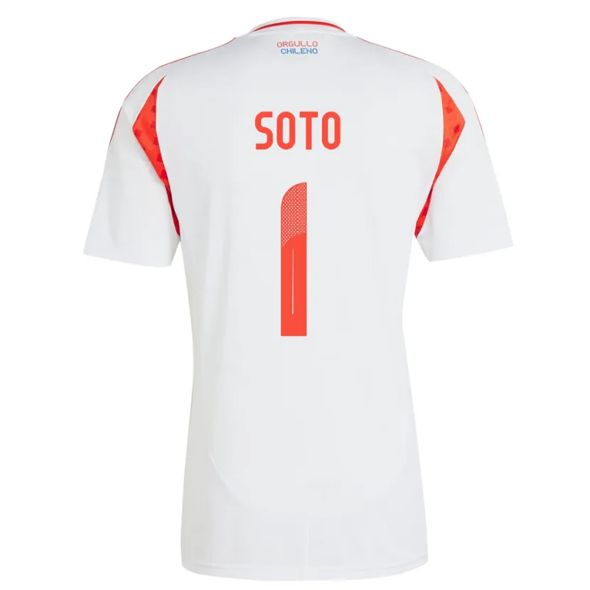 Danxen Kinder Chile Fernando Soto #1 Weiß Auswärtstrikot Trikot 24-26 T-Shirt