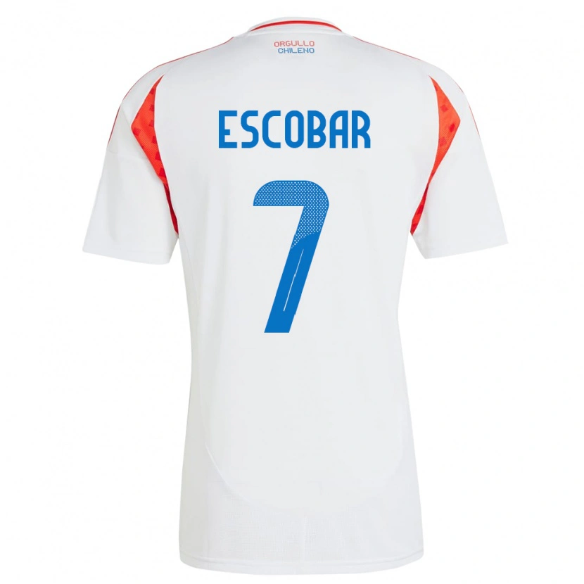 Danxen Kinder Chile Bastián Escobar #7 Weiß Auswärtstrikot Trikot 24-26 T-Shirt