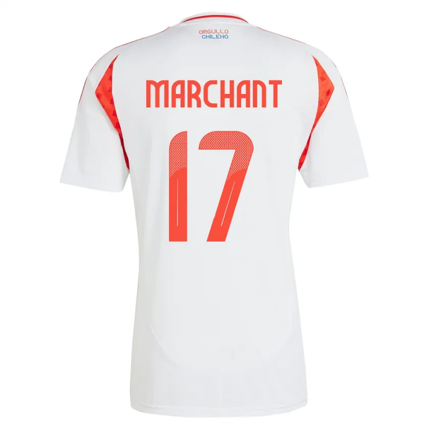 Danxen Kinder Chile Francisco Marchant #17 Weiß Auswärtstrikot Trikot 24-26 T-Shirt