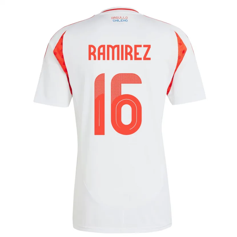 Danxen Kinder Chile Vicente Ramírez #16 Weiß Auswärtstrikot Trikot 24-26 T-Shirt