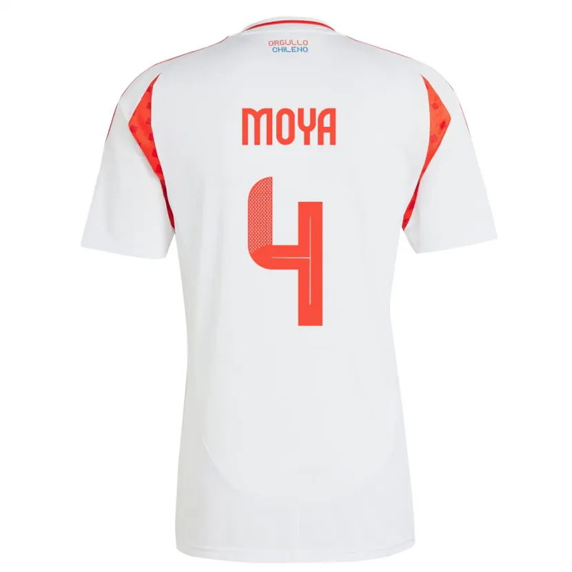 Danxen Kinder Chile Matías Moya #4 Weiß Auswärtstrikot Trikot 24-26 T-Shirt