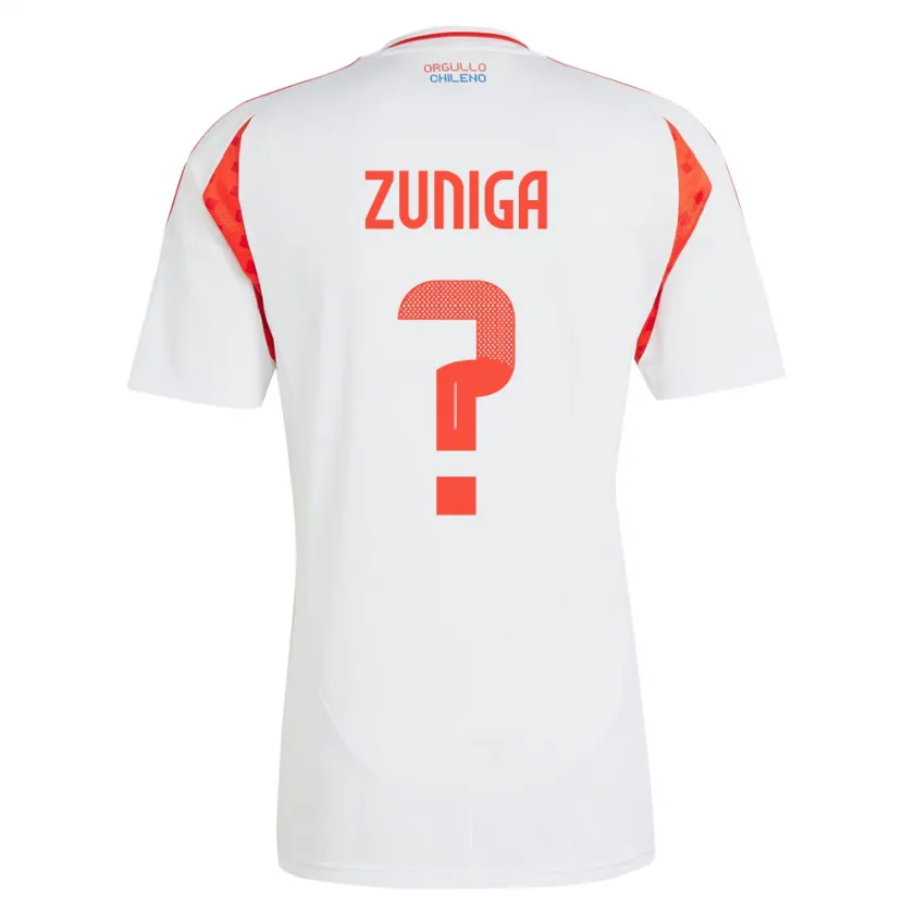 Danxen Kinder Chile Máximo Zúñiga #0 Weiß Auswärtstrikot Trikot 24-26 T-Shirt