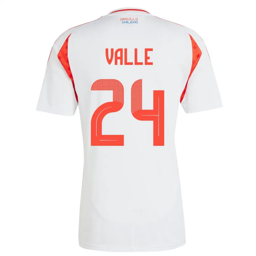 Danxen Kinder Chile Alessandra Valle #24 Weiß Auswärtstrikot Trikot 24-26 T-Shirt