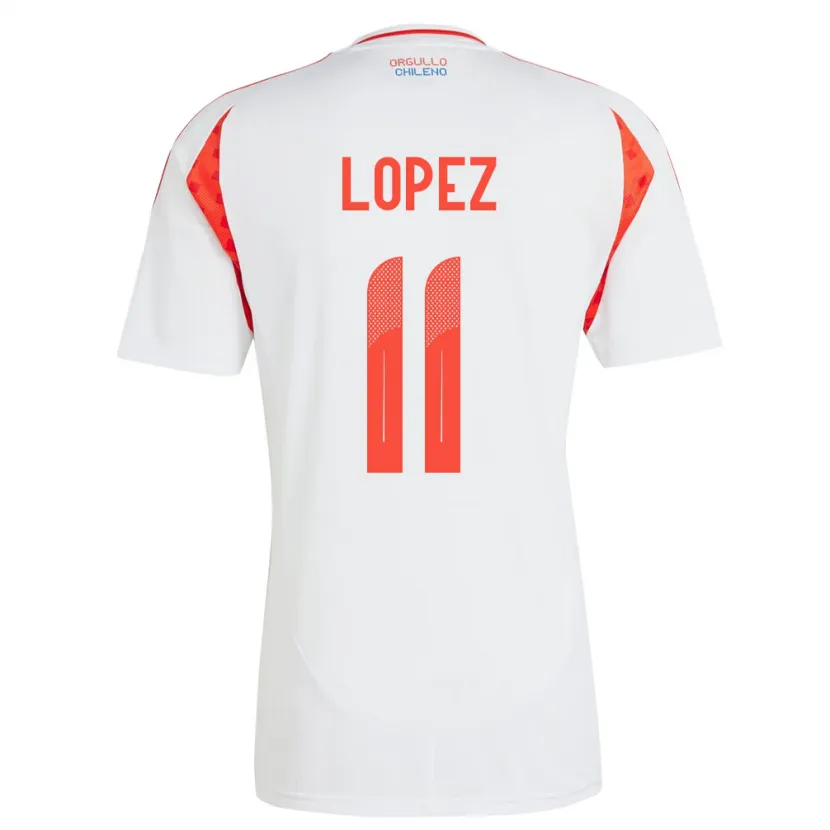 Danxen Kinder Chile Yessenia López #11 Weiß Auswärtstrikot Trikot 24-26 T-Shirt