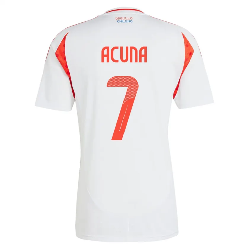 Danxen Kinder Chile Yenny Acuña #7 Weiß Auswärtstrikot Trikot 24-26 T-Shirt