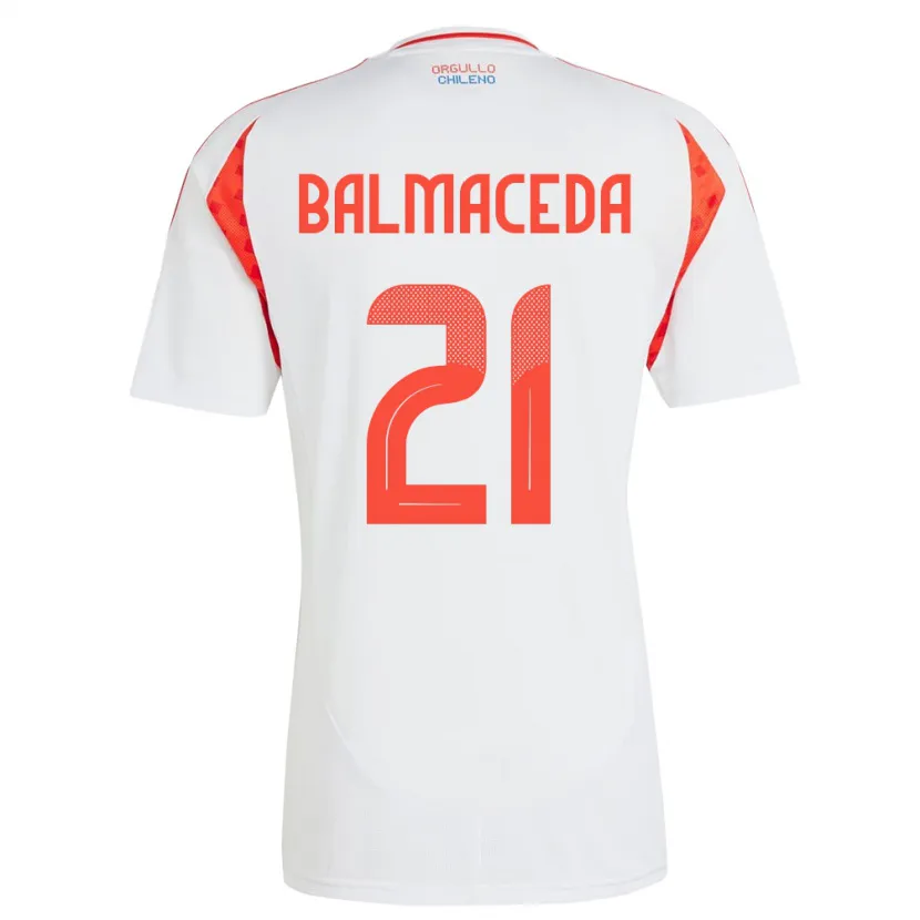Danxen Kinder Chile Rosario Balmaceda #21 Weiß Auswärtstrikot Trikot 24-26 T-Shirt