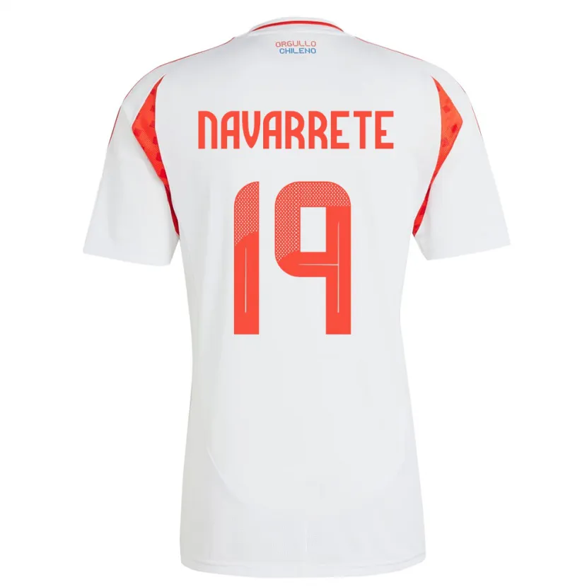 Danxen Kinder Chile Valentina Navarrete #19 Weiß Auswärtstrikot Trikot 24-26 T-Shirt
