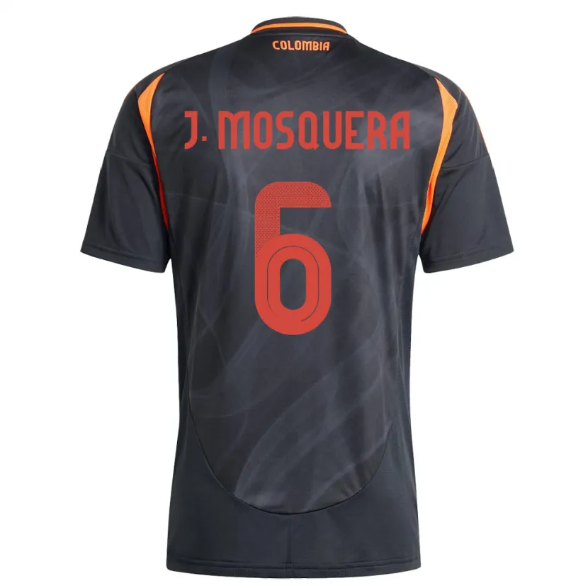 Danxen Kinder Kolumbien Juan Mosquera #6 Schwarz Auswärtstrikot Trikot 24-26 T-Shirt