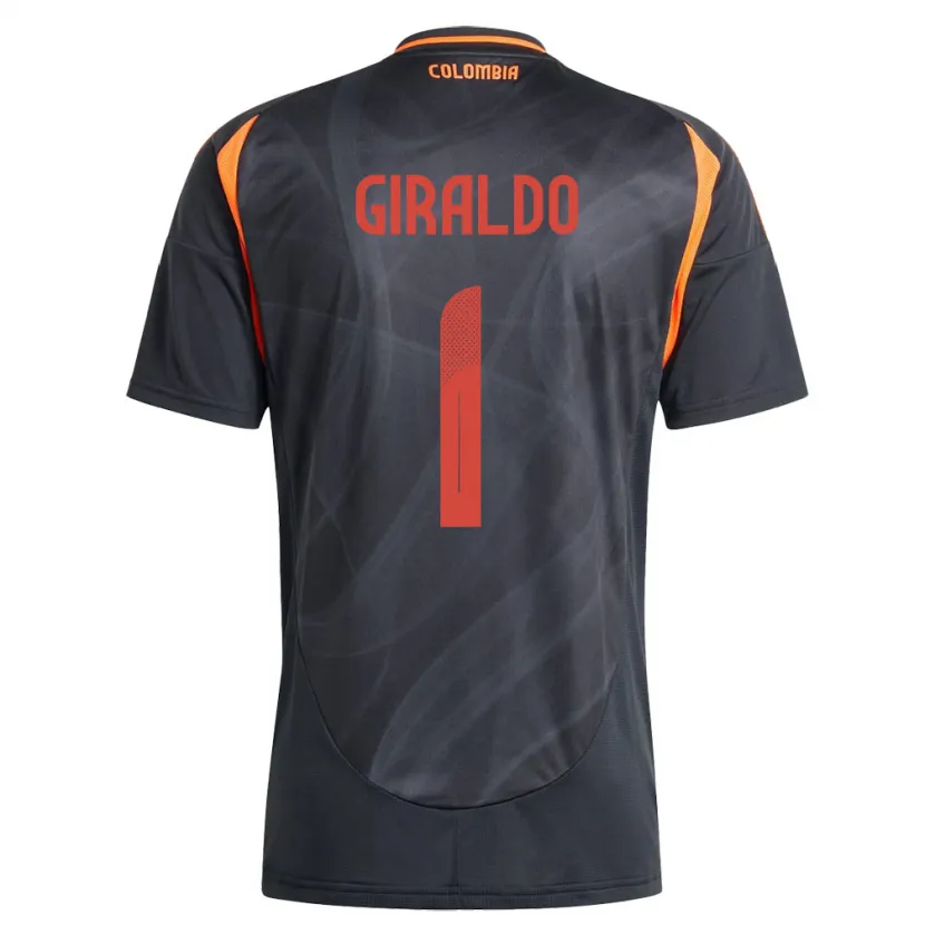 Danxen Kinder Kolumbien Natalia Giraldo #1 Schwarz Auswärtstrikot Trikot 24-26 T-Shirt