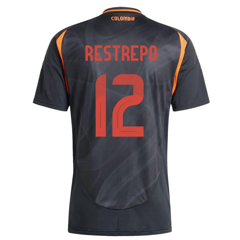 Danxen Kinder Kolumbien Valery Restrepo #12 Schwarz Auswärtstrikot Trikot 24-26 T-Shirt
