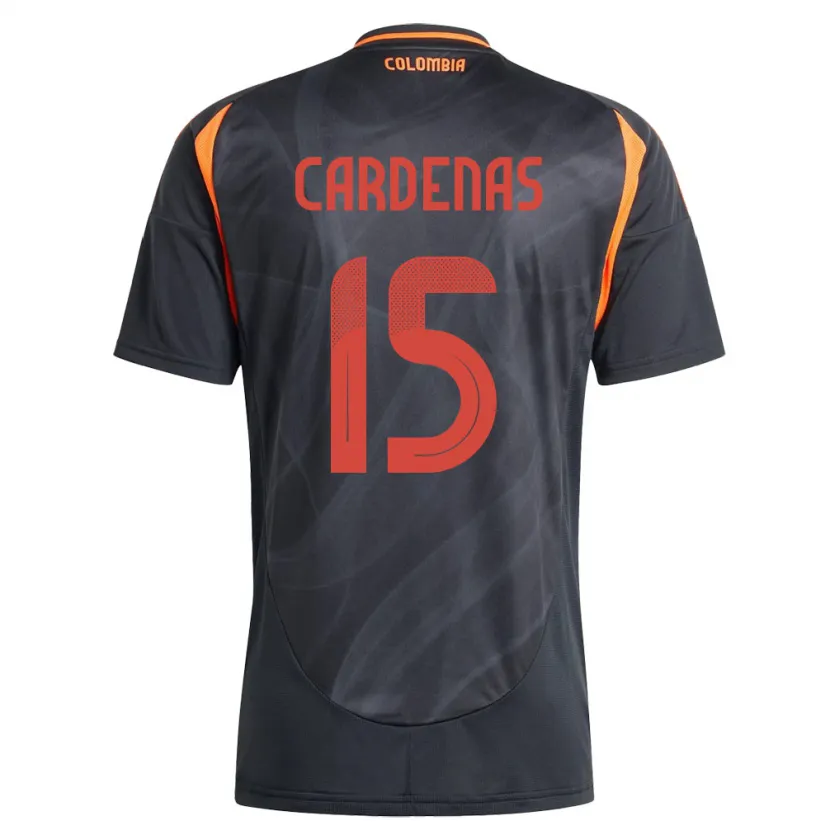 Danxen Kinder Kolumbien Wendy Cárdenas #15 Schwarz Auswärtstrikot Trikot 24-26 T-Shirt