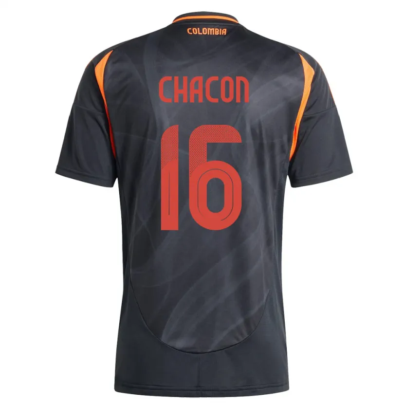 Danxen Kinder Kolumbien Ivonne Chacón #16 Schwarz Auswärtstrikot Trikot 24-26 T-Shirt