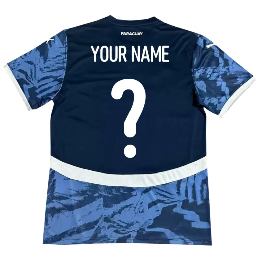 Danxen Kinder Paraguay Ihren Namen #0 Blau Auswärtstrikot Trikot 24-26 T-Shirt