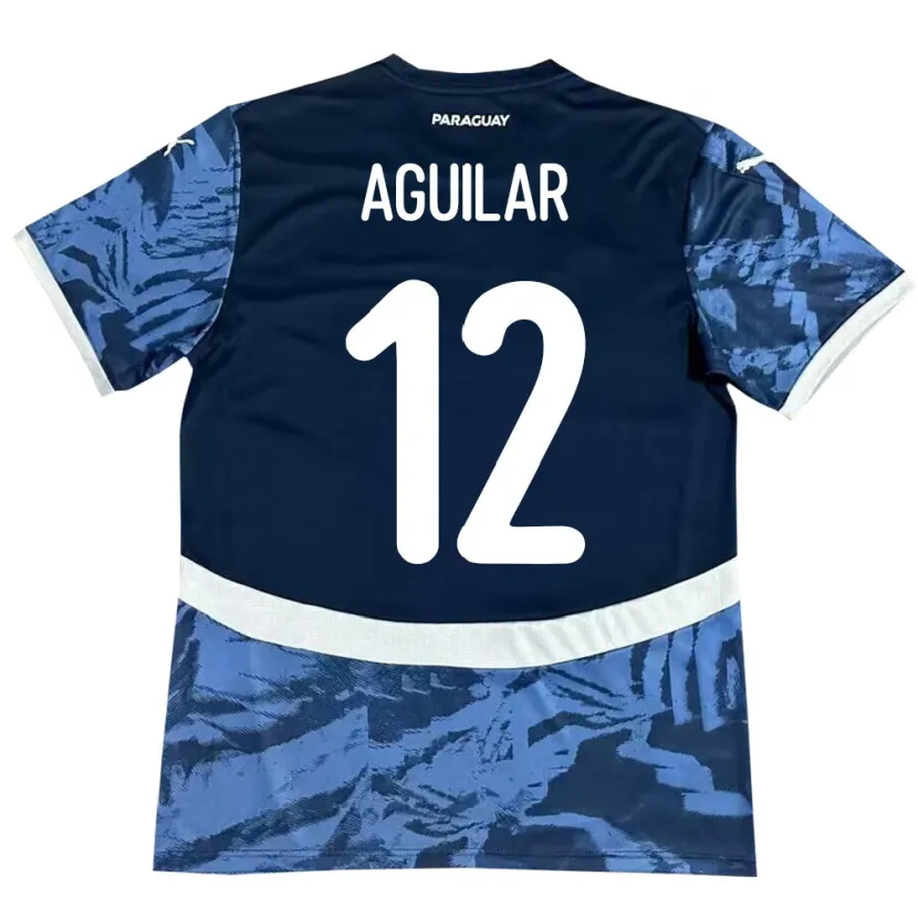 Danxen Kinder Paraguay Alfredo Aguilar #12 Blau Auswärtstrikot Trikot 24-26 T-Shirt