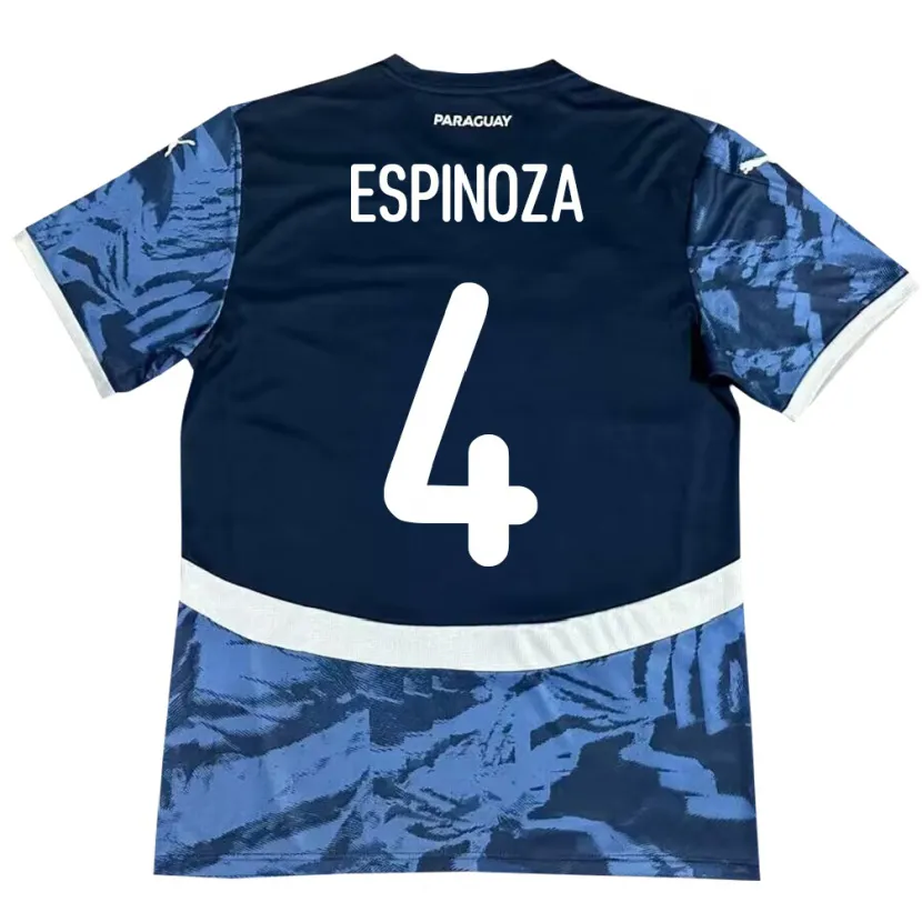Danxen Kinder Paraguay Matías Espinoza #4 Blau Auswärtstrikot Trikot 24-26 T-Shirt