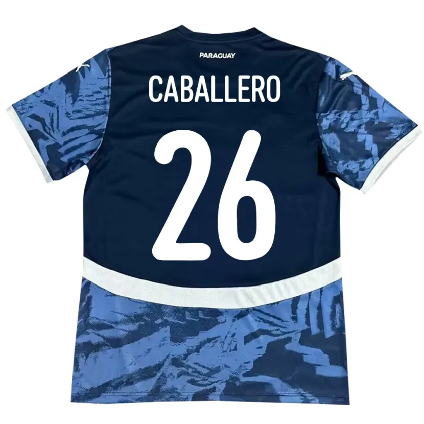 Danxen Kinder Paraguay Hernesto Caballero #26 Blau Auswärtstrikot Trikot 24-26 T-Shirt