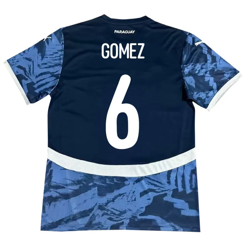 Danxen Kinder Paraguay Marcos Gómez #6 Blau Auswärtstrikot Trikot 24-26 T-Shirt