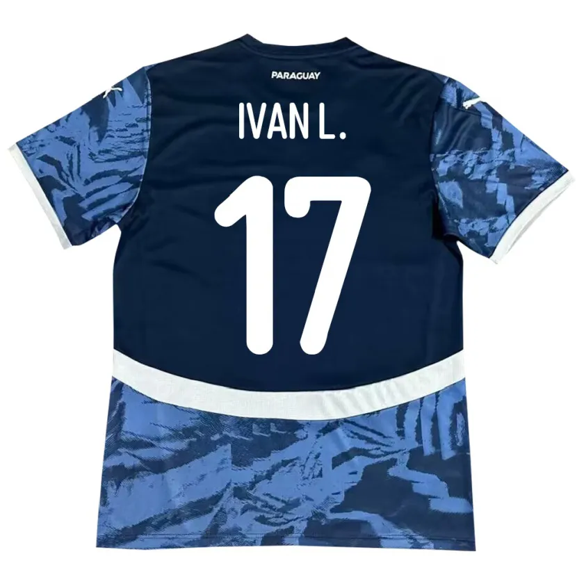 Danxen Kinder Paraguay Iván Leguizamón #17 Blau Auswärtstrikot Trikot 24-26 T-Shirt