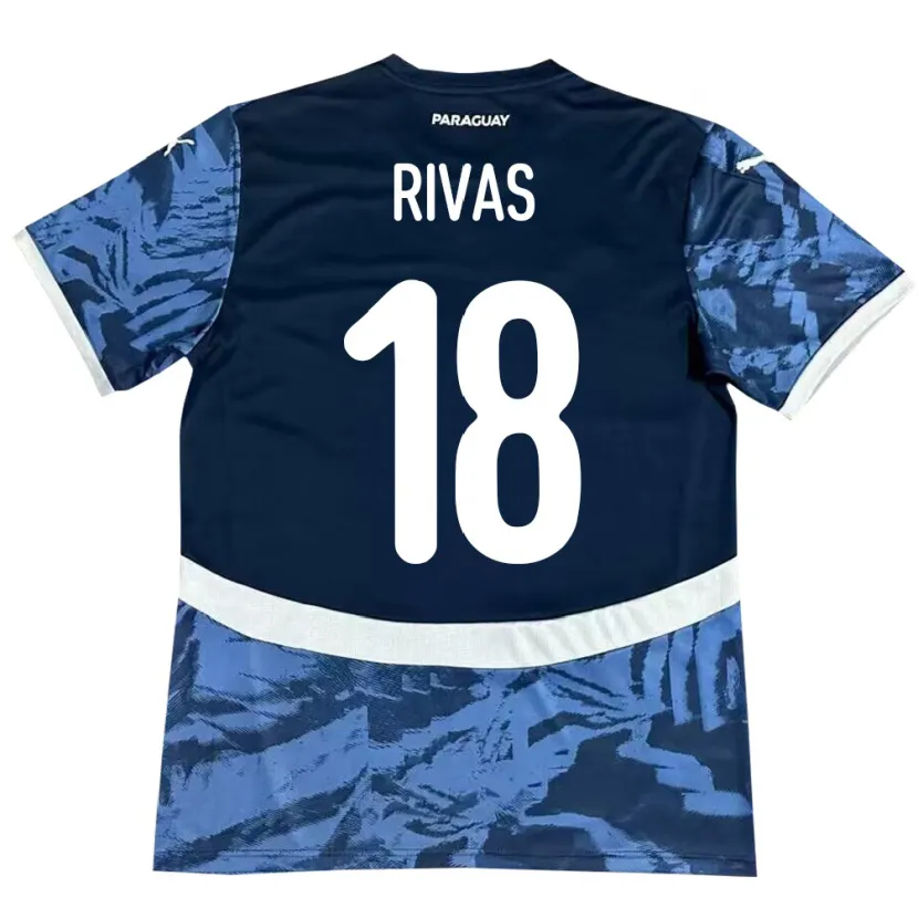 Danxen Kinder Paraguay Daniel Rivas #18 Blau Auswärtstrikot Trikot 24-26 T-Shirt