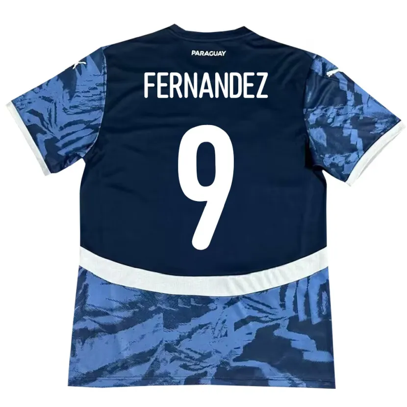 Danxen Kinder Paraguay David Fernández #9 Blau Auswärtstrikot Trikot 24-26 T-Shirt