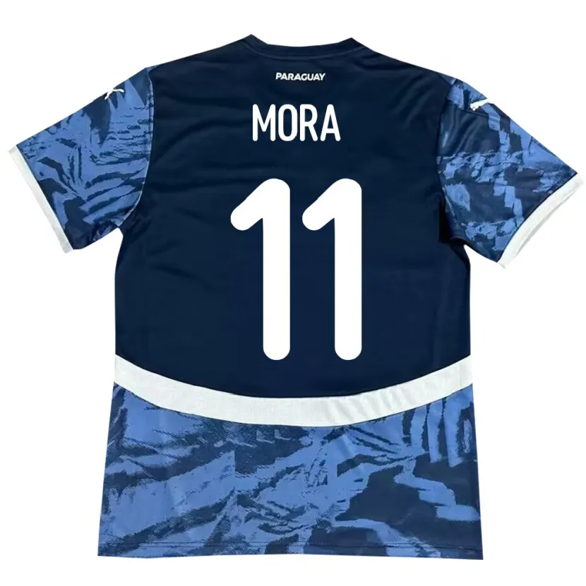 Danxen Kinder Paraguay Jorge Mora #11 Blau Auswärtstrikot Trikot 24-26 T-Shirt