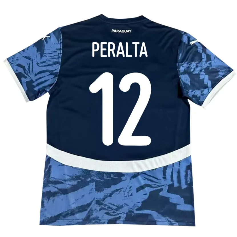 Danxen Kinder Paraguay Jesús Peralta #12 Blau Auswärtstrikot Trikot 24-26 T-Shirt