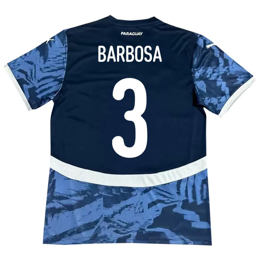 Danxen Kinder Paraguay Camila Barbosa #3 Blau Auswärtstrikot Trikot 24-26 T-Shirt