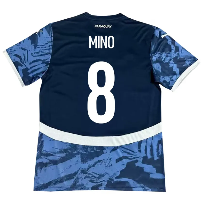 Danxen Kinder Paraguay Rosa Miño #8 Blau Auswärtstrikot Trikot 24-26 T-Shirt