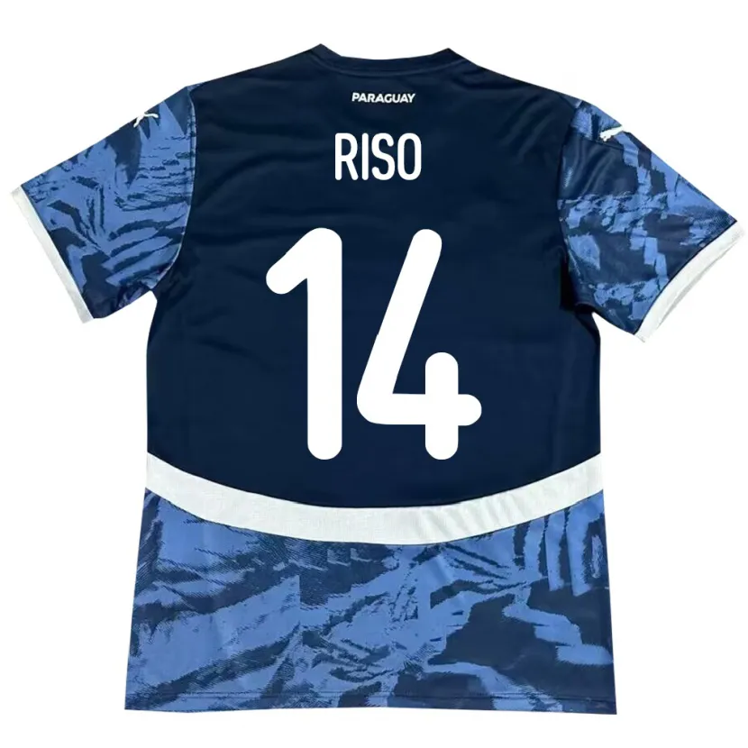 Danxen Kinder Paraguay Tania Riso #14 Blau Auswärtstrikot Trikot 24-26 T-Shirt