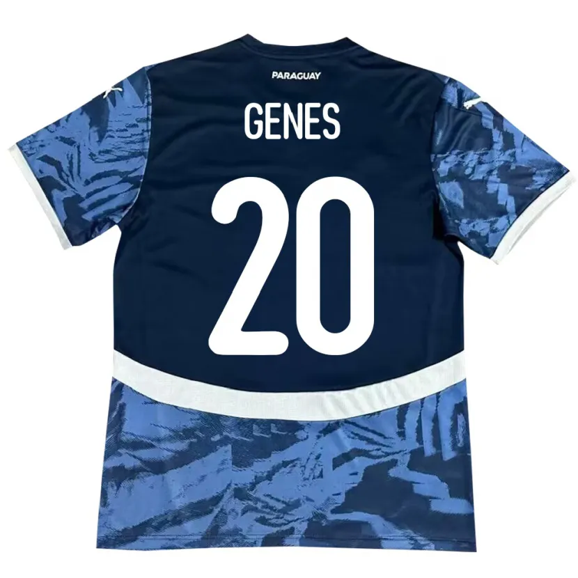 Danxen Kinder Paraguay Paola Genes #20 Blau Auswärtstrikot Trikot 24-26 T-Shirt