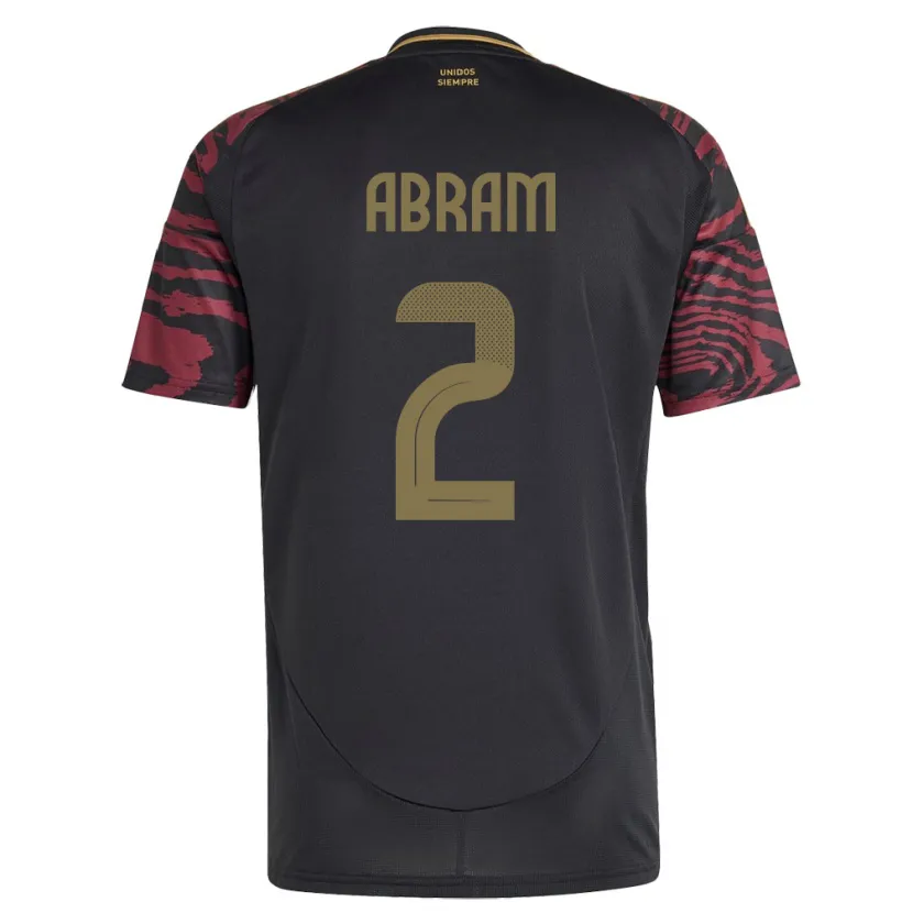 Danxen Kinder Peru Luis Abram #2 Schwarz Auswärtstrikot Trikot 24-26 T-Shirt