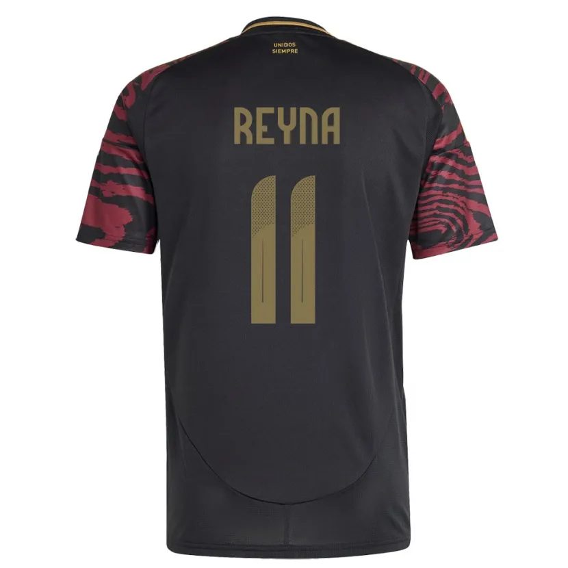 Danxen Kinder Peru Bryan Reyna #11 Schwarz Auswärtstrikot Trikot 24-26 T-Shirt