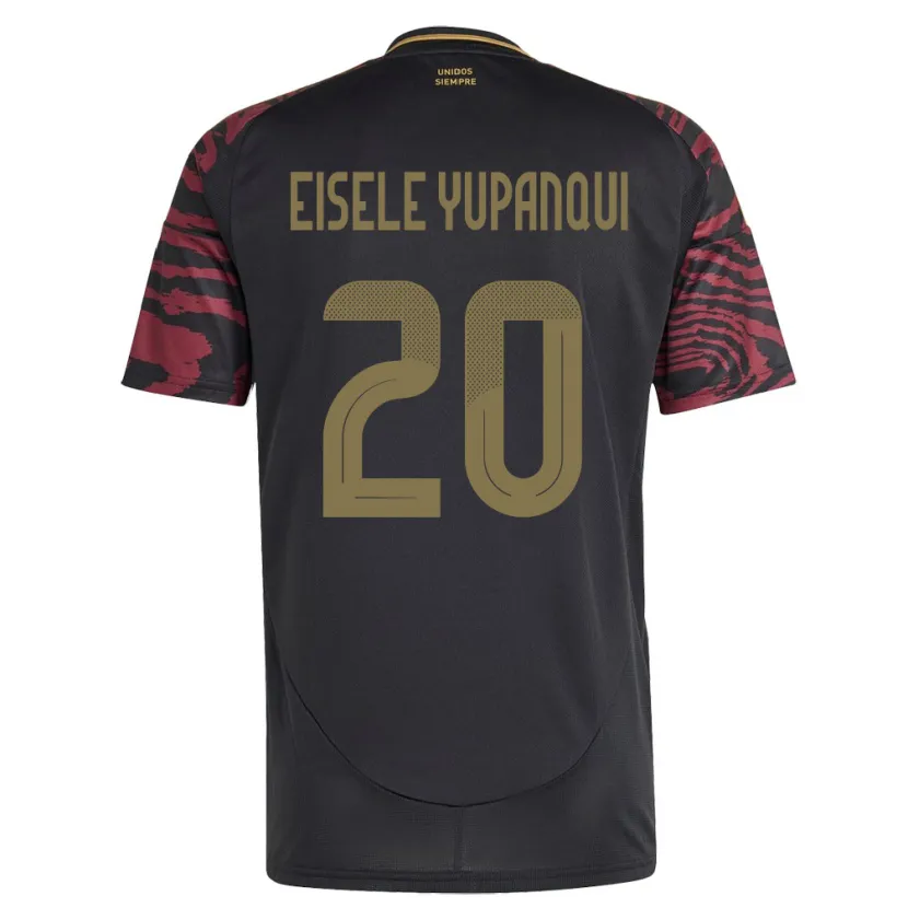 Danxen Kinder Peru Philipp Eisele Yupanqui #20 Schwarz Auswärtstrikot Trikot 24-26 T-Shirt