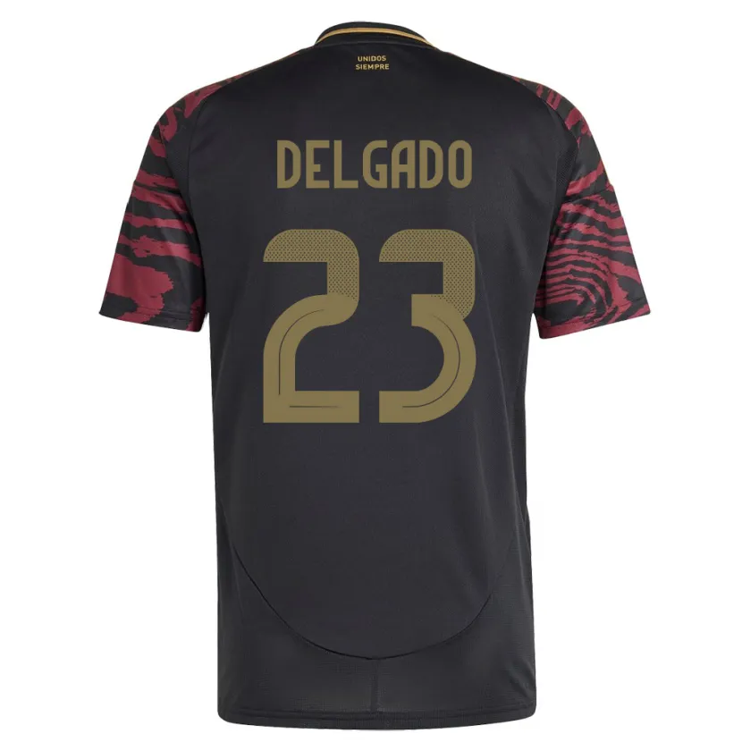 Danxen Kinder Peru Valentino Delgado #23 Schwarz Auswärtstrikot Trikot 24-26 T-Shirt
