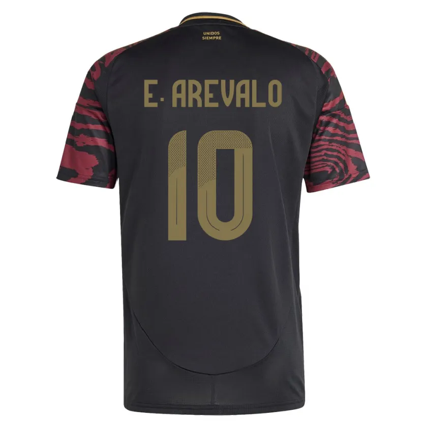 Danxen Kinder Peru Emily Arévalo #10 Schwarz Auswärtstrikot Trikot 24-26 T-Shirt