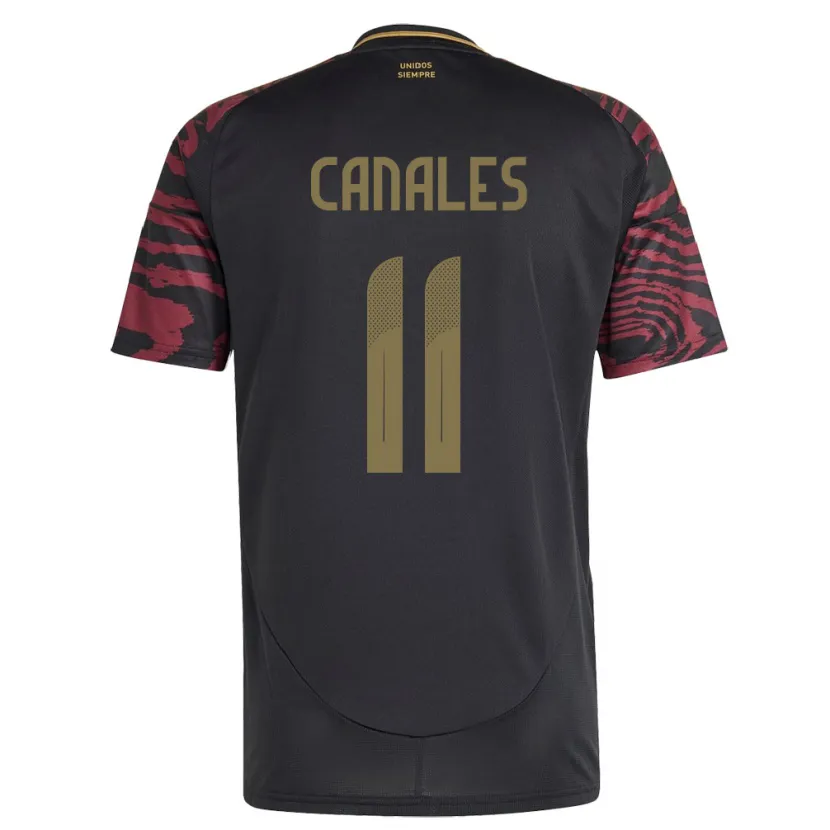 Danxen Kinder Peru Xioczana Canales #11 Schwarz Auswärtstrikot Trikot 24-26 T-Shirt