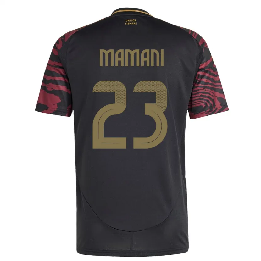 Danxen Kinder Peru Julia Mamani #23 Schwarz Auswärtstrikot Trikot 24-26 T-Shirt