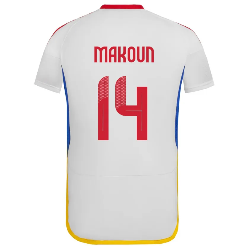 Danxen Kinder Venezuela Christian Makoun #14 Weiß Auswärtstrikot Trikot 24-26 T-Shirt